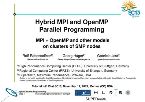 Online Tutorial: Hybrid MPI and OpenMP Parallel Programming - High-Performance Computing News ...