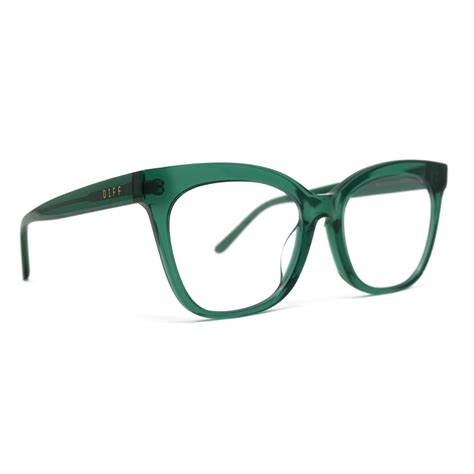 Winston Cateye Glasses Deep Ivy And Clear Diff Eyewear