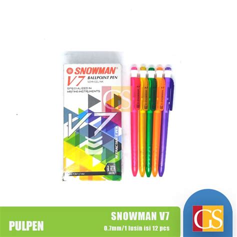 Jual Pulpen Snowman V7 07mm Hitam 12pcs Shopee Indonesia