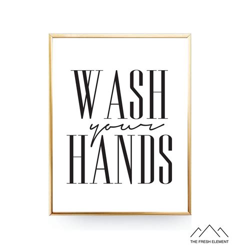 Wash Your Hands Sign Bathroom Printable Wall Art, Wash Hands Printable ...