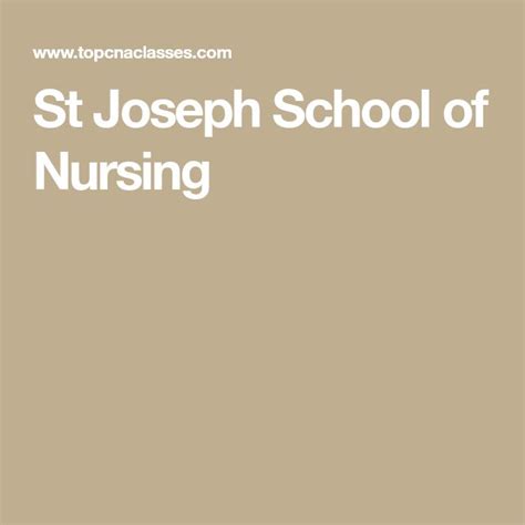 St Joseph School of Nursing | Saint joseph school, St joseph, Nurse