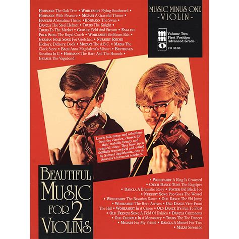 Music Minus One Beautiful Music For 2 Violins Music Minus One Series Softcover With Cd Edited By