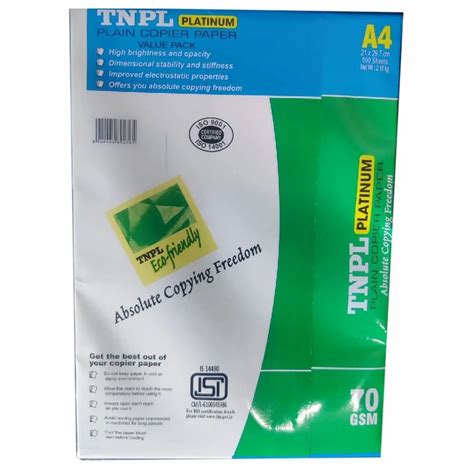 Tnpl Platinum Gsm A Size Copier Paper At Ream Bhadra