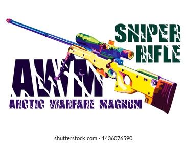 Sniper Rifle Arctic Warfare Magnum Awm Stock Vector (Royalty Free ...