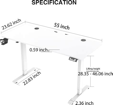 Rtisgunpro Escritorio Ajustable De 55 X 24 Pulgadas Escritorio