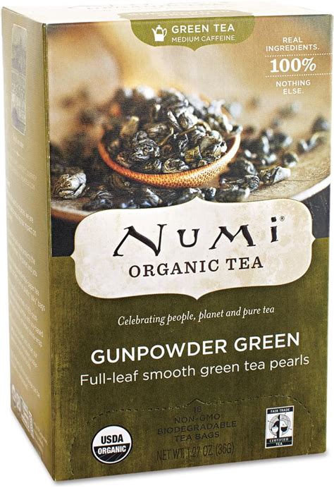 Numi Tea Gunpowder Green Organic Tea 18 Full Leaf Tea Bags 1 27 Oz