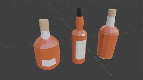 D Model Low Poly Liquor Bottles Vr Ar Low Poly Cgtrader