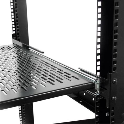 StarTech 1U Adjustable Depth Vented Sliding Rack Mount Shelf