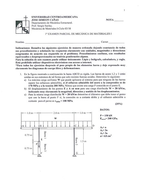 Examen Parcial Materiales De Construcci N Studocu