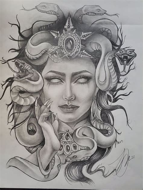 Medusa Graphite Drawing Etsy Graphite Drawings Drawings Medusa