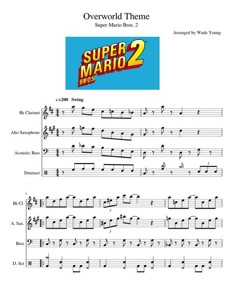 Overworld Theme Super Mario Bros 2 Sheet Music For Clarinet Alto