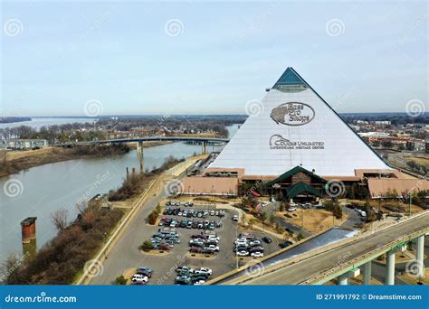 Aerial Scene Of The Bass Pro Shop Pyramid In Memphis Tennessee United States Editorial