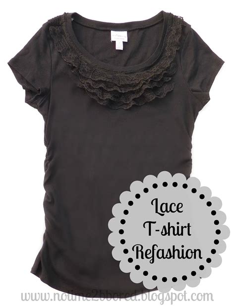 No Time To Be Bored Easy Lace Ruffle T Shirt Refashion Tutorial T