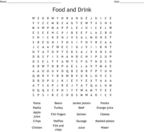 Food Word Search Puzzles Free 101 Activity