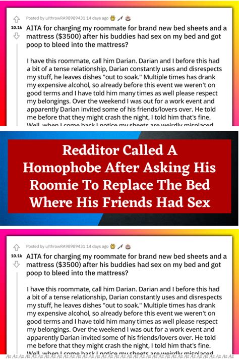 Redditor Called A Homophobe After Asking His Roomie To Replace The Bed