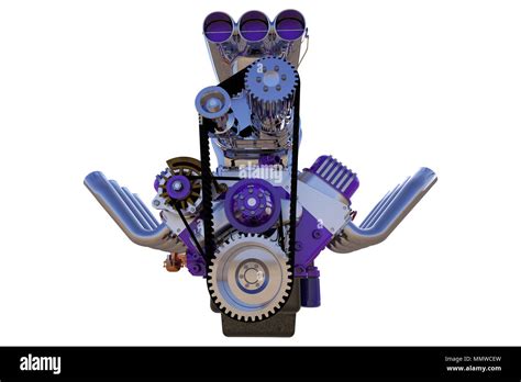 Hot Rod Engine Detailed Isolated D Render Stock Photo Alamy