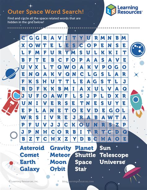 Space Wordsearch - Wordmint | Word Search Printable