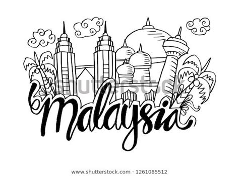 Hand Drawn Symbols Malaysia Stock Vector Royalty Free