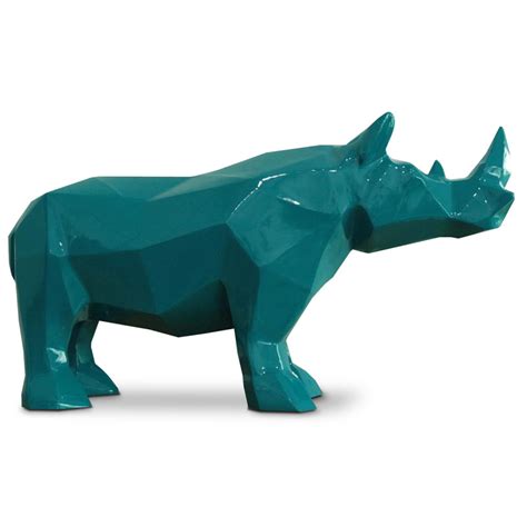 Statue Rhinocéros En Résine Intérieure Extérieure Rhinogami