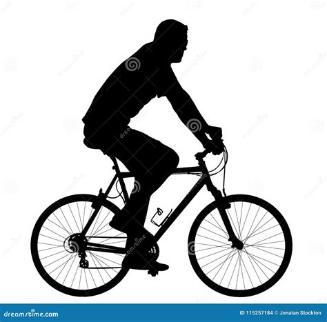 Man Riding Bicycle Silhouette Stock Illustration Illustration Of