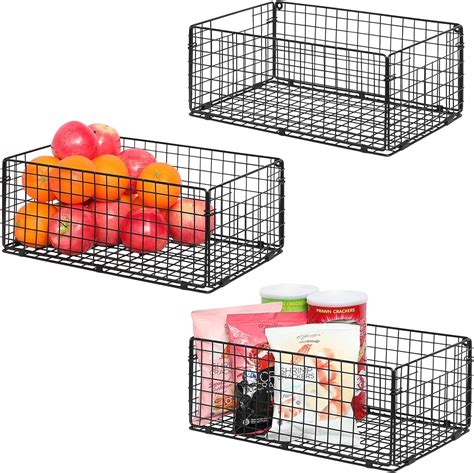 X Cosrack Foldable Cabinet Wall Mount Metal Wire Basket Organizer