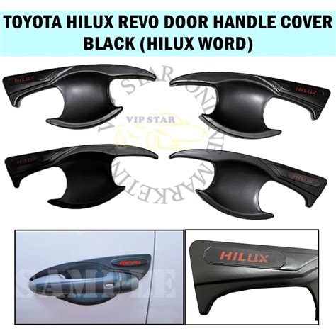 TOYOTA HILUX REVO ROCCO ROGUE 2016 ON DOOR HANDLE COVER BLACK HILUX