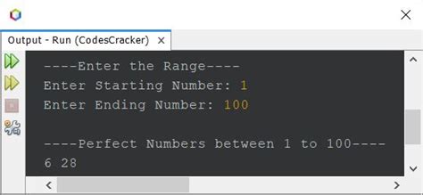 Perfect Number Program In Java