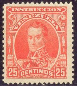 Stamp Sim N Bol Var Venezuela Instruccion Bolivar Series Of