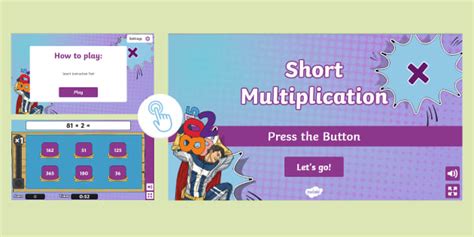 FREE Short Multiplication Press The Button Game KS2 Revision