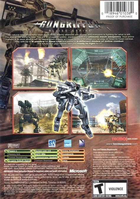 Gungriffon Allied Strike Box Shot For Xbox Gamefaqs