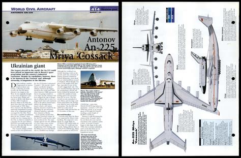 Antonov An 225 Mriya Cossack Civil Aircraft 414 World Aircraft