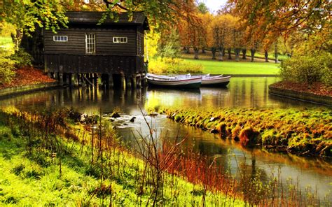 Autumn Lakehouse Wallpapers Wallpaper Cave