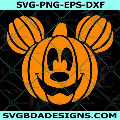 Halloween Pumpkin Mickey Head Svg Pumpkin Mouse Svg