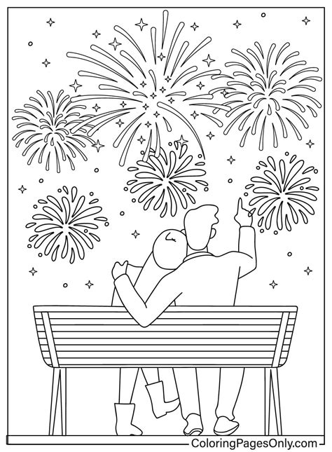 Drawing Fireworks Coloring Page - Free Printable Coloring Pages