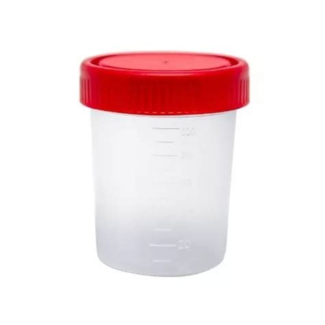 Vaso Recolector Muestra Estéril Rojo C 60 Plasticworld