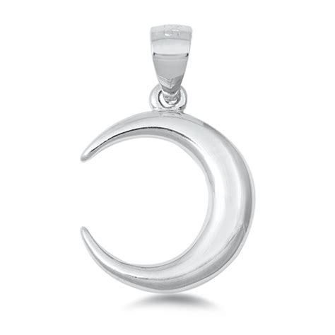 925 Sterling Silver Crescent Moon Pendant Handcrafted Moon Etsy