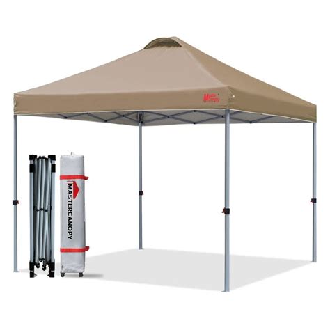 Mastercanopy Durable Ez Pop Up Canopy Tent With Roller Bag Khaki