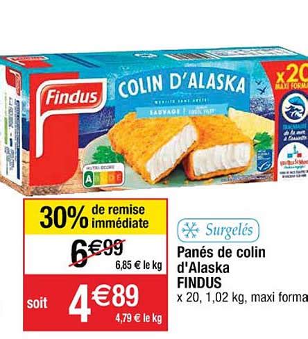 Offre Panés De Colin D alaska Findus chez Cora