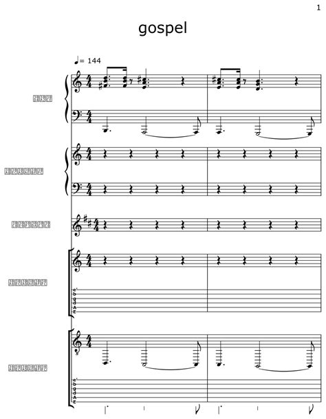 Gospel Sheet Music For Piano Electric Guitar Trumpet Electric Bass