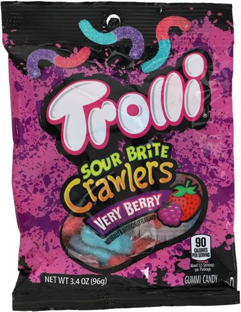 Trolli Sour Brite Crawlers Very Berry Gummy Candy 3 4 Oz Grocery And Gourmet Food