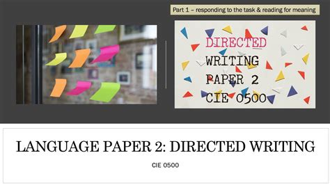 How To Approach The Directed Writing Question For Cie Igcse 05000990