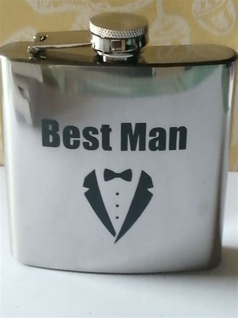 6 X Wedding T Hip Flask 6oz Stainless Steel Personalised Roles Ebay