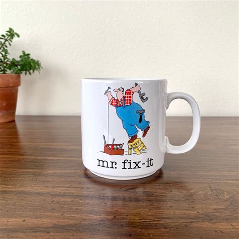 Mr Fix It Mug Jim Benton Illustration Retro Vintage Etsy