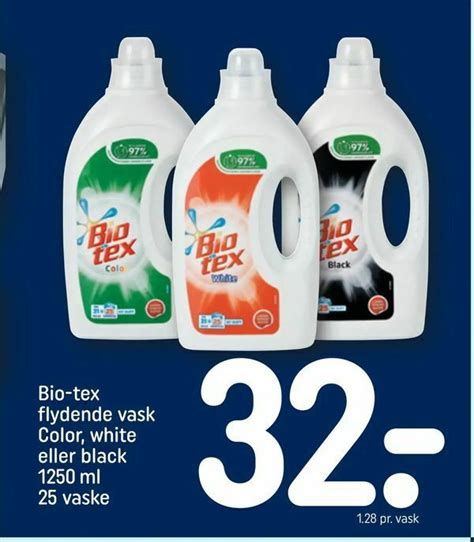 Bio Tex Flydende Vask Color White Eller Black Ml Vaske Tilbud