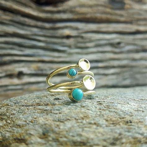 Nouvelle Collection La Bague Turquoise Mini Pastilles Est Une