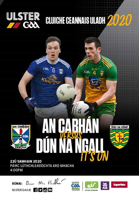 2020 Ulster Senior Football Championship Final Official Match Programme ...