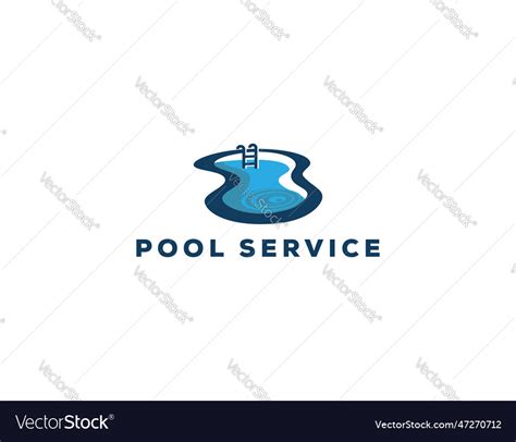 Simple Blue Pool Service Logo Design Template Vector Image