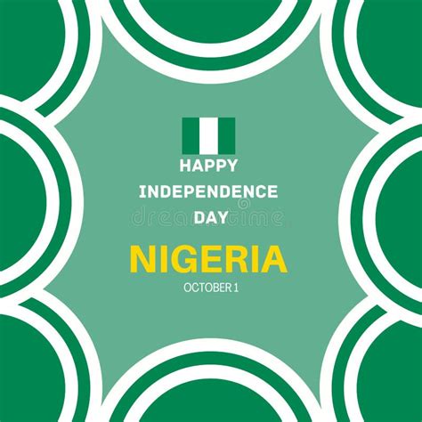 October 1st Happy Independence Day Of Nigeria Poster Design With Flag