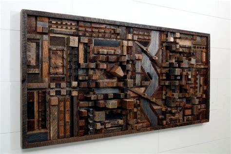 Recycled wood Contemporary wall art brings the outdoors inside ...