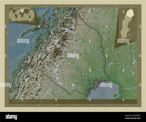 Norrbotten County Of Sweden Elevation Map Colored In Wiki Style With